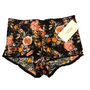 Brand New Ruby Ribbon Mirabella Women's Size Small Restyle Panty Black Floral